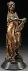 François Mage, Sapho, Bronze with brown patina