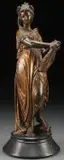 François Mage, Sapho, Bronze with brown patina