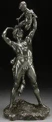 Clement Leopold Steiner, Bacchus with Satyr, Bronze with dark brown patina