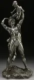 Clement Leopold Steiner, Bacchus with Satyr, Bronze with dark brown patina