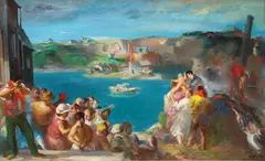 The Christening by Jon Corbino, Oil on canvas, sold May 2016