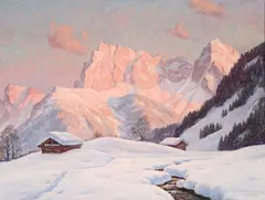 Erwin Kettlemann, Alpine Glow, Oil on canvas