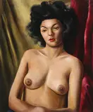 Raymond John Wendell, A Black Nude Model Posing, Oil on canvas