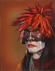 Raymond Naha, Snake Priest, Oil on board