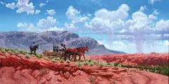 Redwing Nez, Expansive Desert Vista with Travelers -, Oil on canvas