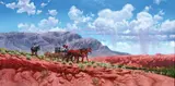 Redwing Nez, Expansive Desert Vista with Travelers -, Oil on canvas