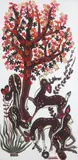 Narciso Abeyta, Deer Beneath Tree, Gouache