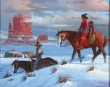 Robert Becenti, Jr., A Winter's Journey -, Oil on masonite