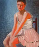 Seated Ballerina by American School, Oil on canvas, sold May 2016