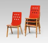 Roland Rainer, 4 Stacking chairs no. 3/4/3