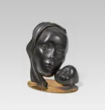 Hagenauer, Mother with child, brass, cast, patinated; marked on the bottom