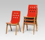 Roland Rainer, 4 Stacking chairs no. 3/4/3