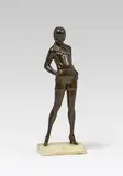 Stephan Dakon, Bubi" (Louise Brooks), bronze, cast, patinated; rectangular onyx base; signed "DAKON" on left foot