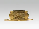 Karl Korschann, Jardinière, bronze, cast, gilded; signed on the bottom rim