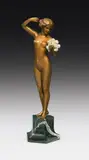 Otto Poertzel, Female Nude with bouquet