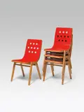 Roland Rainer, 4 stacking chairs no. 3/4/3