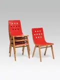 Roland Rainer, 4 stacking chairs no. 3/4/3 for the Wiener Stadthalle