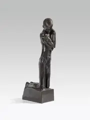 George Minne, The Kneeling of Hagen, bronze patinated, signed laterally: "G. MINNE"