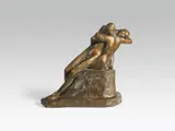 George Minne, Lovers, plaster, patinated; signed and dated laterally "GMINNE/1935"