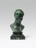 George Minne, Bust of a Youth, bronze patinated; stone plinth; signed on the reverse "GMinne"