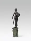 Fritz Christ, Judith with the head of Holofernes, bronze, dark patinated; inscribed on the reverse of the plinth: "FRITZ CHRIST"; stone base with Egyptian design