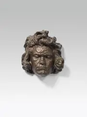 Carl Wollek, Beethoven-Mask, bronze patinated; signed on the neck: "Wollek"