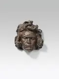 Carl Wollek, Beethoven-Mask, bronze patinated; signed on the neck: "Wollek"