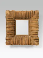 Dagobert Peche, Mirror, lime wood, carved, without gilding; with pencil inscribed on the reverse: "WW 19"; renewed mirror glass