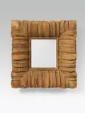 Dagobert Peche, Mirror, lime wood, carved, without gilding; with pencil inscribed on the reverse: "WW 19"; renewed mirror glass