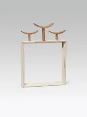 Frame by Josef Hoffmann, lime wood, partly white painted; inscribed with pencil on the reverse: "H 35", sold Nov 2018