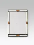 Josef Hoffmann, Mirror, nutwood, partly patinated, carved; mirror glass