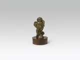 Michael Powolny, Small putto "Summer, bronze, cast, patinated; wood base later