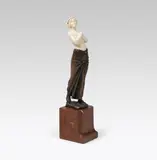 Eugène Barillot, Odaliske, bronze, cast, patinated; ivory; glass stones; signed on the reverse of the plinth: "Barillot Paris."; marble base