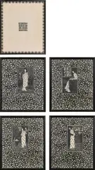 Carl Krenek, Four seasons (5 sheets), woodcut on paper; 4 sheets and 1 vignette from the ten-part Leporello; separetely framed