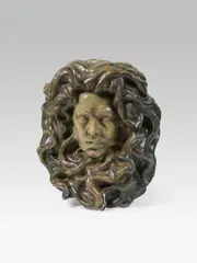 Giorgio Kienerk, Medusa, terracotta, glazed; signed, marked