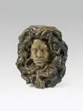 Giorgio Kienerk, Medusa, terracotta, glazed; signed, marked