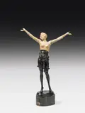 Bruno Zach, Stolen Hearts, bronze, ivory; stone base; signed; ivory with signs of age