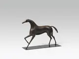 Franz Hagenauer, Model: Horse, brass, patinated, lead; embossed model no. "4205" on the reverse; plate probably added