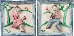 Walter Bosse, Tiles (a pair), Kufstein, 1924-1936