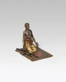 Franz Xaver Bergmann, Praying Nubian, bronze; marked