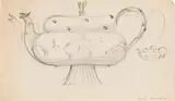 Josef Hoffmann, Konvolut Entwürfe, Bleistift auf Rasterpapier; 5 Blätter; z. T. gestempelt: "WIENER/WERK/STÄTTE"