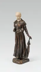 Peter Tereszczuk, Lady with umbrella (Empress Elisabeth?), bronze, ivory; signed on the plinth: "P. Tereszczuk", monogrammed "AR"