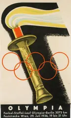 Leopold Forstner, Poster "Fackel-Staffel-Lauf Olympia 1936, colour lithography