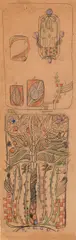 Draft by Koloman Moser, mixed media on brown paper, offered Nov 2016