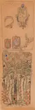 Draft by Koloman Moser, mixed media on brown paper, offered Nov 2016
