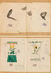 5 drafts by Dagobert Peche, mixed media on paper, sold Nov 2016