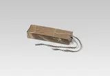 Koloman Moser, Case, cardboard, marbleized paper, black and white ribbons, padded on inside; silver stamp "WW" and Rosenmarke