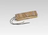 Koloman Moser, Case, cardboard, marbleized paper, black and white ribbons, padded on inside; silver stamp "WW" and Rosenmarke
