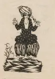 Dagobert Peche, Fashion lady"  (probably from portfolio "Mode Wien 1914/15"), woodcut, framed