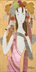 Dancer by Max Snischek, mixed media on cardboard, collaged; signed on the lower right: "Max/Snischek/Wien", offered Jun 2016